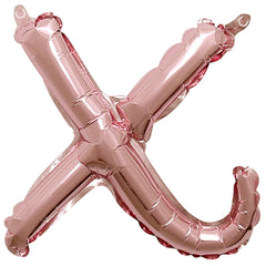 Rose Gold Script Letter "X" Foil Balloon, 8-Inch