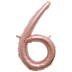 Rose Gold Script Number 6 Foil Balloon, 8-Inch