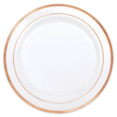 10.25-inch Premium Plastic Dinner Plates, Trimmed, 10-pack