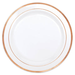 10.25-inch Premium Plastic Dinner Plates, Trimmed, 10-pack