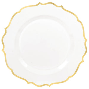 Round Bordered Trimmed Plastic Dessert Plates, 7.5-inch, 20-pk