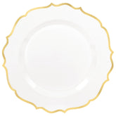 Round Bordered Trimmed Plastic Dessert Plates, 7.5-inch, 20-pk
