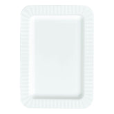 Premium White Plastic Rectangle Appetizer Plates, 5"x7", 32 Pack