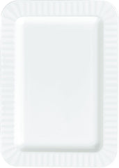 Premium White Plastic Rectangle Appetizer Plates, 5"x7", 32 Pack