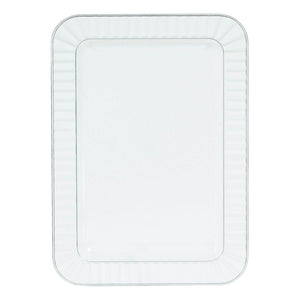 Premium Clear Rectangle Plastic Appetizer Plates, 7-inch x 5-inch, 32-Pack