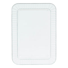 Premium Clear Rectangle Plastic Appetizer Plates, 7-inch x 5-inch, 32-Pack