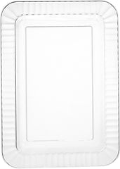 Premium Clear Rectangle Plastic Appetizer Plates, 7-inch x 5-inch, 32-Pack