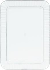 Premium Clear Rectangle Plastic Appetizer Plates, 7-inch x 5-inch, 32-Pack