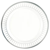 Round Bordered Plastic Dessert Plates, Silver/White, 7.5-inch, 20-pk