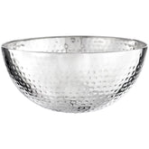 Silver Stainless Steel Hammered Bowl, 11-in