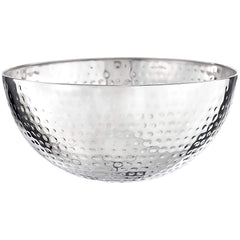 Silver Stainless Steel Hammered Bowl, 11-in