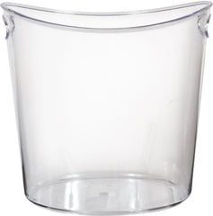 Oval Plastic Ice Bucket, Clear, 9-in