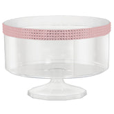 Trifle Plastic Reusable Rhinestone Container, Clear/Pink, 80-oz
