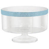 Trifle Plastic Reusable Rhinestone Container, Clear/Blue, 80-oz