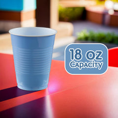 Pastel Blue 18 oz. High-Capacity Plastic Cups, 50-pk