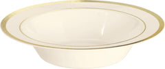 Elegant Gold Trim Plastic Bowls, 12oz, 10 Pack