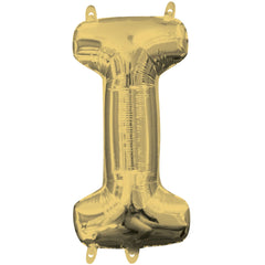 Gold Letter 'I' Foil Balloon