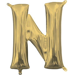 Gold Metallic Foil Letter "N" Balloon