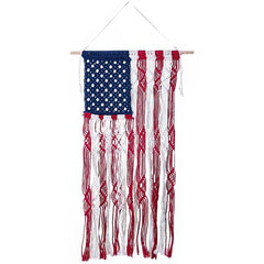 Patriotic Macrame Flag Wall Hanging