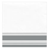 Square Airlaid Dinner Napkins, White/Silver, 8-inch, 40-pk