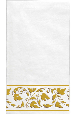 Scroll Design Paper Towels, White & Gold, 24-pk