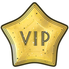 Awards Night VIP Star Paper Dinner Plates, Gold, 10.5-inch, 8-pk