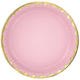 Elegant Rose Gold Trim 6.75-inch Paper Plates, 8-pk