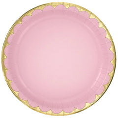 Elegant Rose Gold Trim 6.75-inch Paper Plates, 8-pk