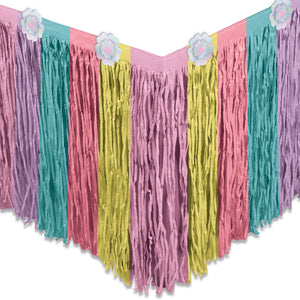 Unicorn Plastic Fringe Table Skirt, Multi-Colored, 29x120 inch