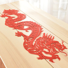 Lunar New Year Felt Table Runner, Red, 14x51 inch