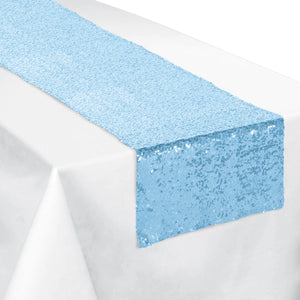 Sparkle Sequin Reusable Table Runner, Blue, 2x14 inch