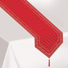 Western Bandana Fabric Table Runner, Red, 14x72 inch