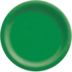 Festive Green 6.75-inch Round Paper Plates, 50-pk