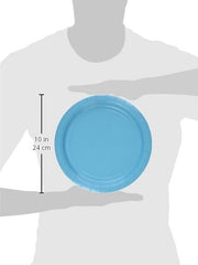 Caribbean Blue 8.5-Inch Round Paper Plates, 50-pk
