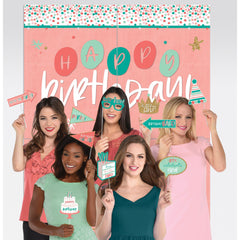 Happy Cake Day Scene Setter Kit, Pink/Blue, 20-inch, 13-pk