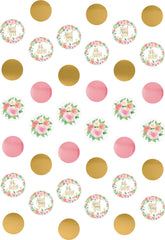 Floral Baby String Hanging Decorations, Pink/Gold, 7-foot, 6-pk