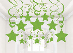Pink Star Swirl Decorations, 30-pk