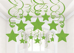 Pink Star Swirl Decorations, 30-pk