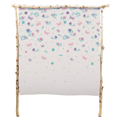 Flutter Butterfly Canvas Backdrop, White/Purple, 65-inch