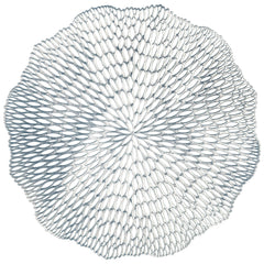 Blossom Vinyl Placemat, Silver, 14.5-inch, 4-pk