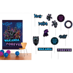 Marvel Black Panther Scene Setter & Photo Props, Blue/Purple, 14.5-inch, 16-pk