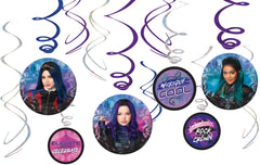 Disney Descendants Wickedly Cool Swirl Decorations, Purple/Pink, 10-inch, 12-pk