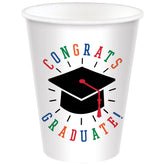 Congrats Graduate Paper Cups, Multi-Colored, 9-oz, 8-pk