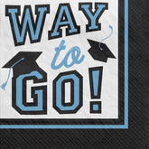 "Way to Go!" Beverage Napkins, Powder Blue, 5-inch, 40-pk, Graduation