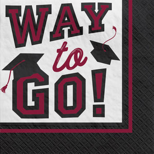 True to Your School, Maroon Beverage Napkins, 5-inch, 40-pk, Graduation