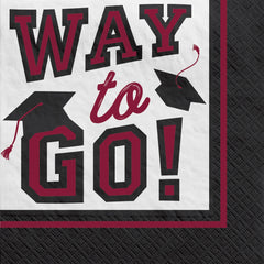 True to Your School, Maroon Beverage Napkins, 5-inch, 40-pk, Graduation