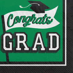 Congrats Grad! Lunch Napkins, Green, 6.5-inch, 40-pk, 2-ply