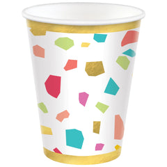 Rainbow Terrazzo 12oz Paper Cups, 20-pk