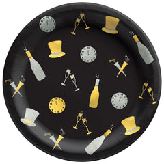 Bubbly This Way New Year's Eve 6.75-inch Round Paper Plates, 50-pk
