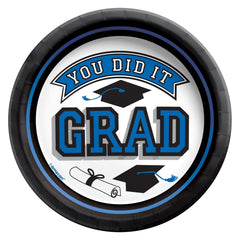 True to Your School You Did It Grad, Navy Blue, 7-inch, 20-pk Paper Plates